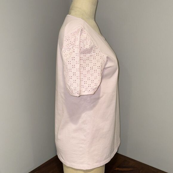 Talbots Cotton Eyelet Short Sleeve Top Size S - Picture 5 of 10